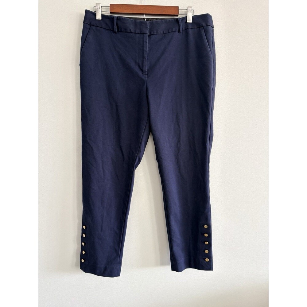 Talbots Hampshire Ankle Pants  Womens 12p Navy Blue Stretch Classic